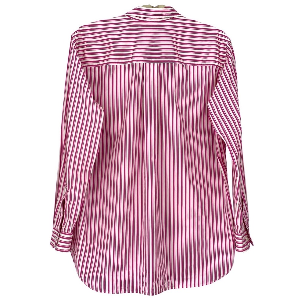 Frank & Eileen Joedy Woven Button Up Shirt Pink Stripe Cotton Small NWOT - Picture 5 of 10